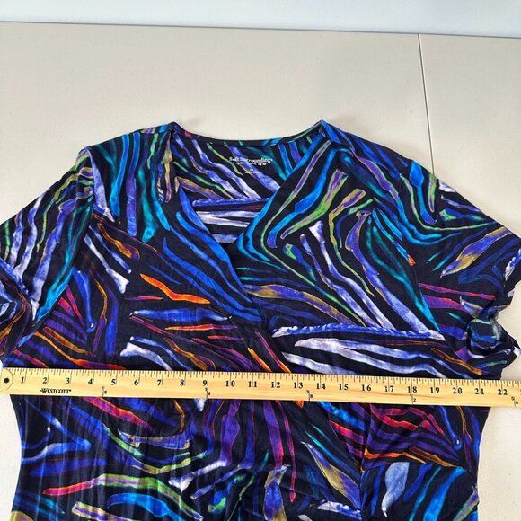 Soft Surroundings Maxi Dress 2X Blue Ruched - Picture 5 of 10